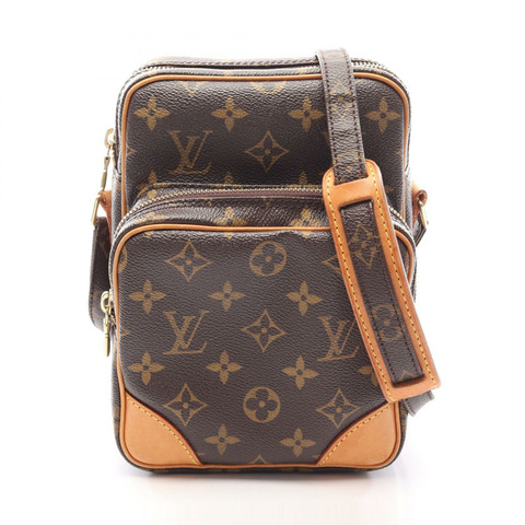 路易威登 Amazon 肩斜背包 M45236 Monogram 皮革 棕色 二手