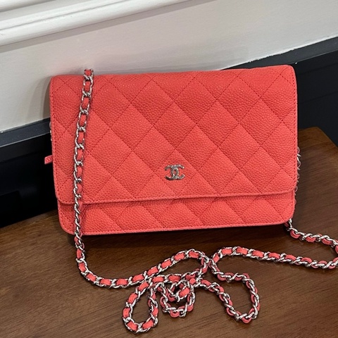 CHANEL WOC包 荔枝橘粉 保卡款18開