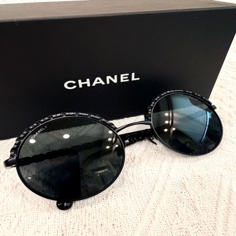 ✨近全新✨ CHANEL 4265Q 香奈兒 穿鍊圓框太陽眼鏡🕶️