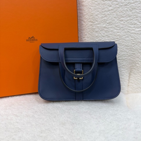 Hermes Bz Navy海軍藍Swift皮mini Halzan