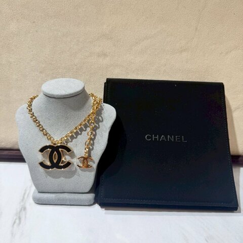 CHANEL 金屬琺瑯CC鏈項鍊