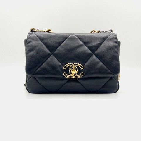 Chanel/香奈兒黑金19bag 小號 晶片款 尺寸：26*18cm