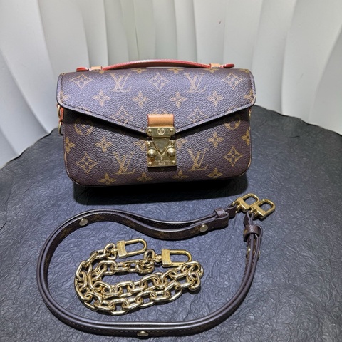 98新 芯片款 Pochette Metis East West 新款老花 雙肩帶 迷你 新款小郵差