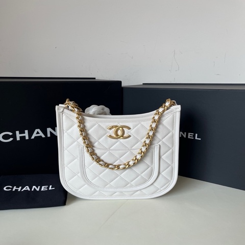 98新 Chanel/香奈兒 24S白金hobo 芯片款