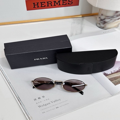 PRADA 普拉達 金色橢圓形墨鏡