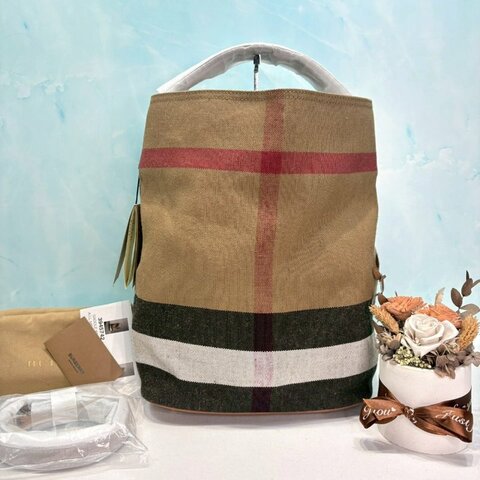 BURBERRY 全新格紋子母水桶包