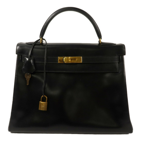 HERMES Box Calf皮革Kelly 32手挽袋Noir