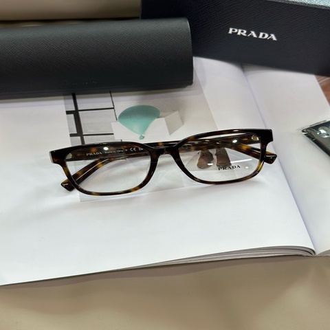 PRADA 普拉達 玳瑁色方框平光鏡 素顏鏡