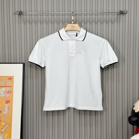 PRADA 普拉達 白色休閒polo衫 短袖