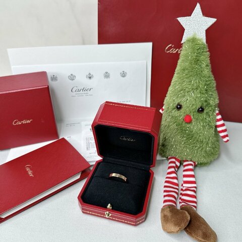 Cartier LOVE系列玫瑰金戒指