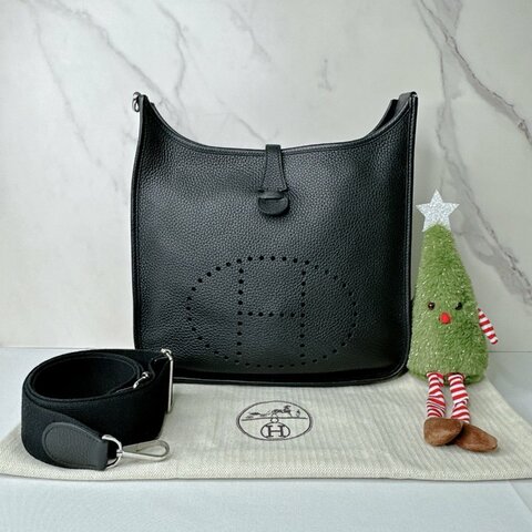 HERMES 89黑銀扣Evelyne 29