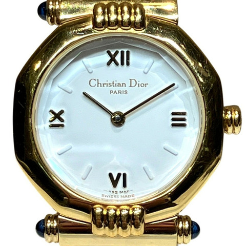 Christian Dior Swing 手錶，總重 46.8 克，鍍金飾面，石英機芯，白色錶盤，64151。