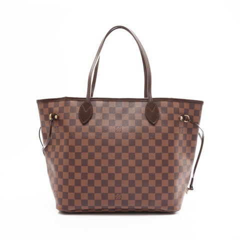 棕色 棋盤格帆布 Neverfull MM 肩背包【LOUIS VUITTON LV 路易威登】 N51105
