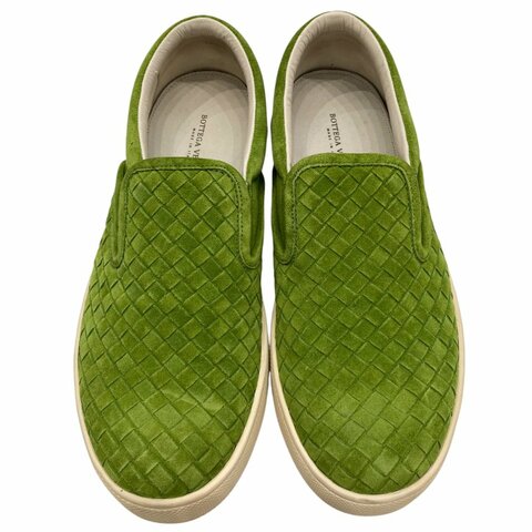 BOTTEGA VENETA 寶緹嘉 編織麂皮懶人鞋  綠色 40