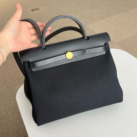 Hermes 愛馬仕herbag31  黑金 手提包斜挎包單肩包