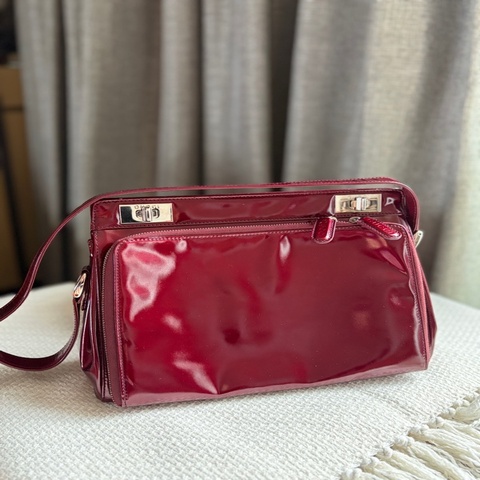 Vintage Gucci 酒紅漆皮肩背包 Patent Leather Shoulder Bag｜日本中古