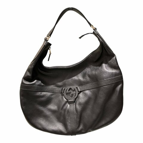 GUCCI 古馳 REINS HOBO BAG 肩背包 黑色