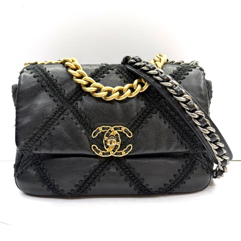 CHANEL 香奈兒 黑色CHANEL19 MATELASSES MALL CHAIN 斜背包 AS1160 NO.30