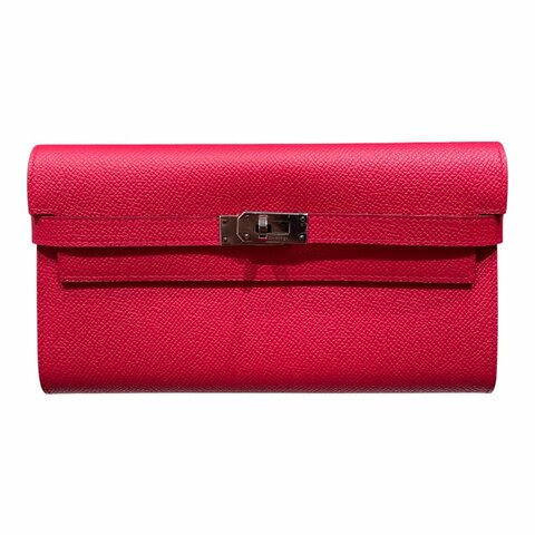 HERMES 愛馬仕 KELLY WALLET 桃紅色
