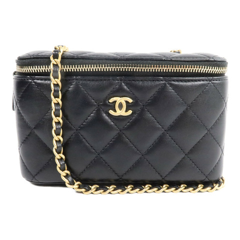 CHANEL 羊皮皮革Vanity Case鏈帶肩背袋