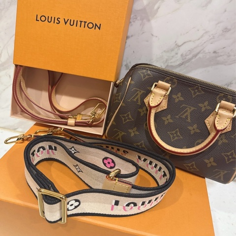 💗Lv 經典老花 Speedy 20 M46222 💗 有兩條背帶💗芯片款