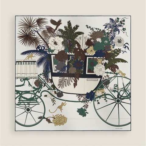 📤 全新 現貨 🧡 Hermes Scarf 90 絲巾 方巾 圍巾🧣La Nature en Voyage自然之旅