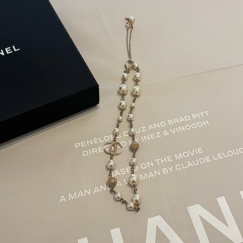 CHANEL 珍珠水鑽項鏈