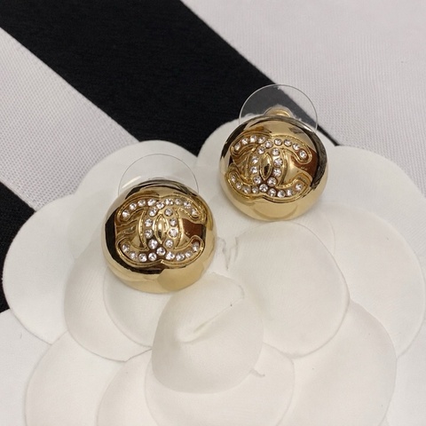 *SHIHNA名牌精品* CHANEL 水鑽雙C耳釘
