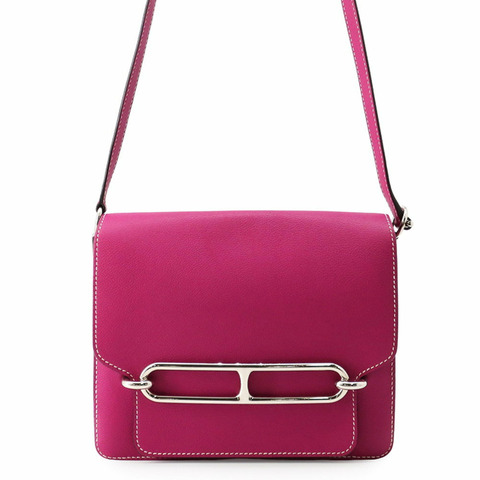 Hermes Sac Lauris 23 玫瑰紫 Evercolor A 印章 HERMES 手提包