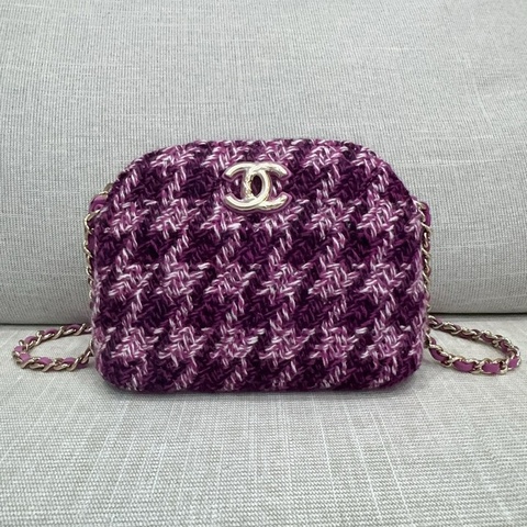 JK國際二手精品✨Chanel 毛呢小貝殼包芯片款