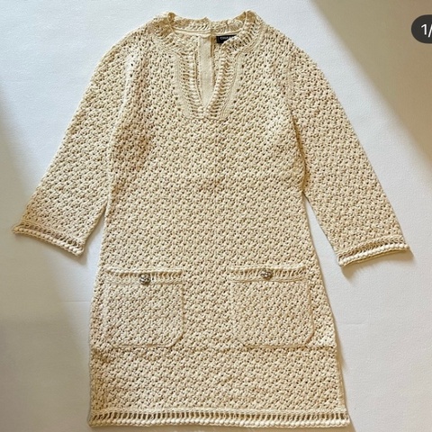 CHANEL  香奈兒米色連身裙👗34碼（已通過✅鑒定）