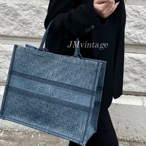 Dior • 經典牛仔刺繡老花Book Tote 大號托特 🈶保卡