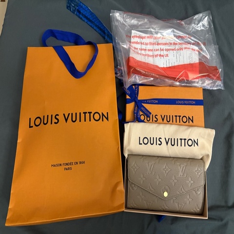 全新未使用 Louis Vuitton LV sarah長夾 發財長夾 裸灰 斑鳩灰M82256
