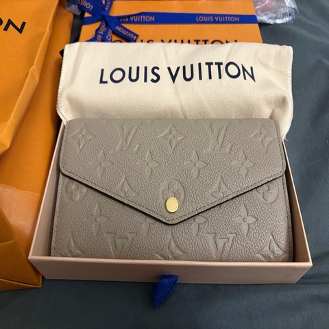 全新未使用 Louis Vuitton LV sarah長夾 發財長夾 裸灰 斑鳩灰M82256