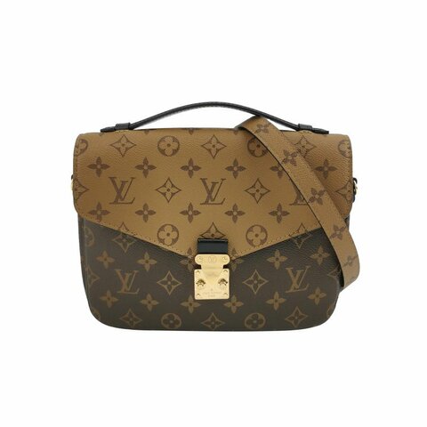 Louis Vuitton (LV) Métis中號牛皮Reverse老花S-lock鎖扣郵差包斜挎包單肩包芯片款