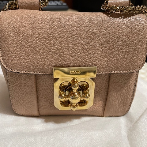 Chloe 經典梅花扣奶茶色肩背/斜背包