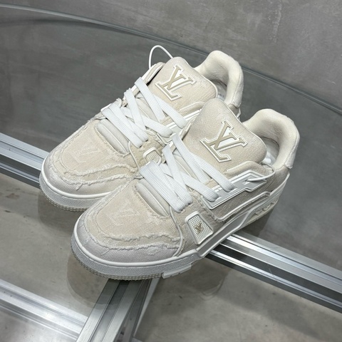 Louis Vuitton/路易威登 LV Trainer 米色牛仔 尺碼/UK2.5 36.5碼