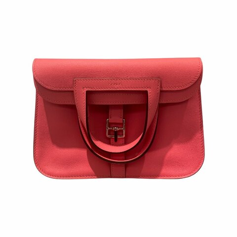 HERMES 愛馬仕 MINI HALZAN 手提包 皮革 粉色