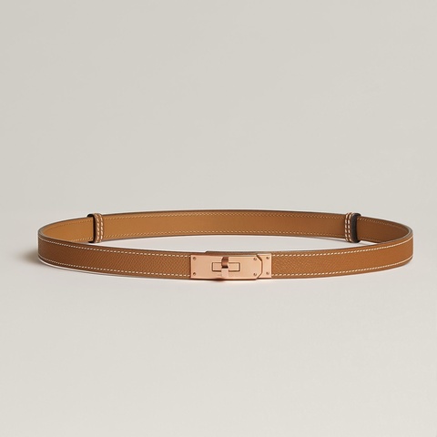 全新 Hermès Kelly 18 belt 金棕色+玫瑰金扣