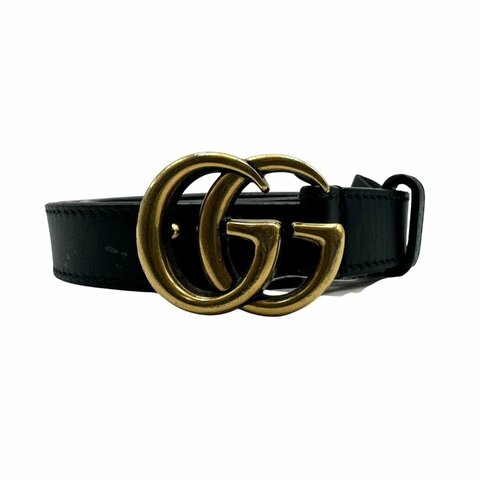 【美收精品】Gucci 黑色皮帶 C-715【隔月月中將轉賣至日本 上架期限30天】