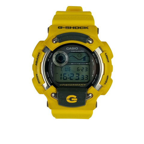 卡西歐 G-SHOCK 漁夫 DW-8600YJ-9T 黃色樹脂鈦金屬男士手錶