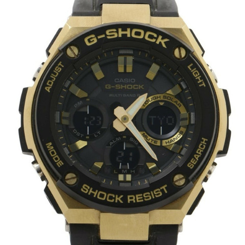 卡西歐 G-SHOCK G-STEEL GST-W100 系列 GST-W100G 黑色樹脂/不鏽鋼男士手錶