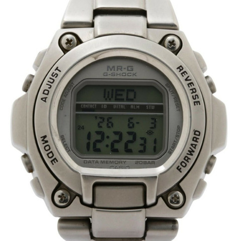 卡西歐 G-SHOCK MR-G MRG-200 銀色不銹鋼男士數位手錶