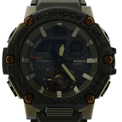 卡西歐 G-SHOCK G-STEEL GST-B300 系列 GST-B300XB-1A3JF 黑色卡其色樹脂 SS 碳纖維男士手錶