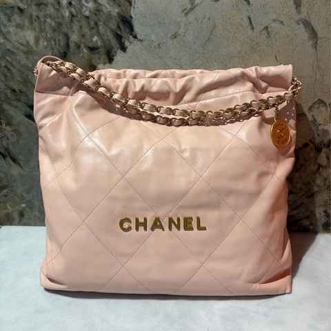 Chanel 22bag 中號粉色牛皮