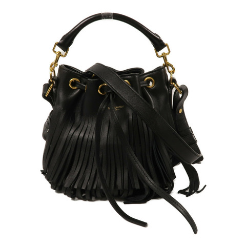 SAINT LAURENT 牛皮皮革Emmandle Fringed Bag手挽肩背兩用袋