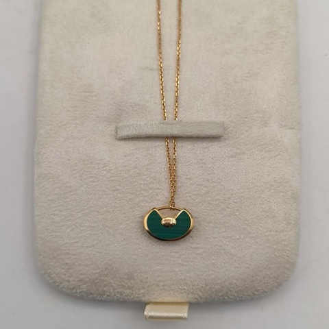 Cartier卡地亞 護身符 項鍊 系列：Amulette de Cartier 18K玫瑰金，孔雀石