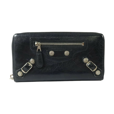 BALENCIAGA 牛皮皮革Long Wallet銀扣長錢包