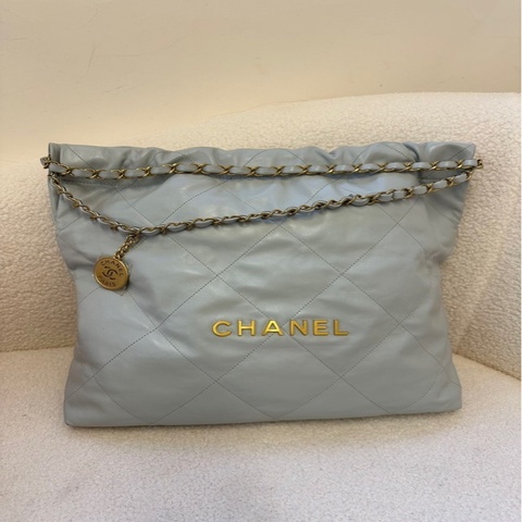 CHANEL香奈兒 22Bag 23B 超大容量 皮穿鏈 菱格 23年晶片 閒置中號