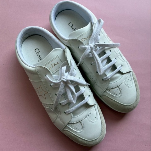 Dior 白色金星星CD懶人拖鞋37.5